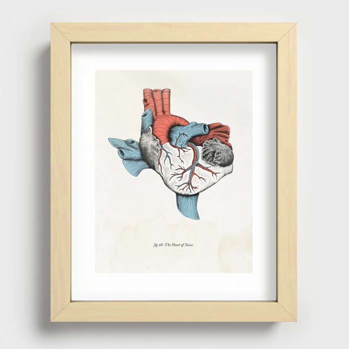 The Heart of Texas (Red, White and Blue) Recessed Framed Print