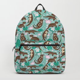 How We Love Each Otter - Mint Background Backpack