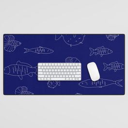 Fish Print Desk Mat