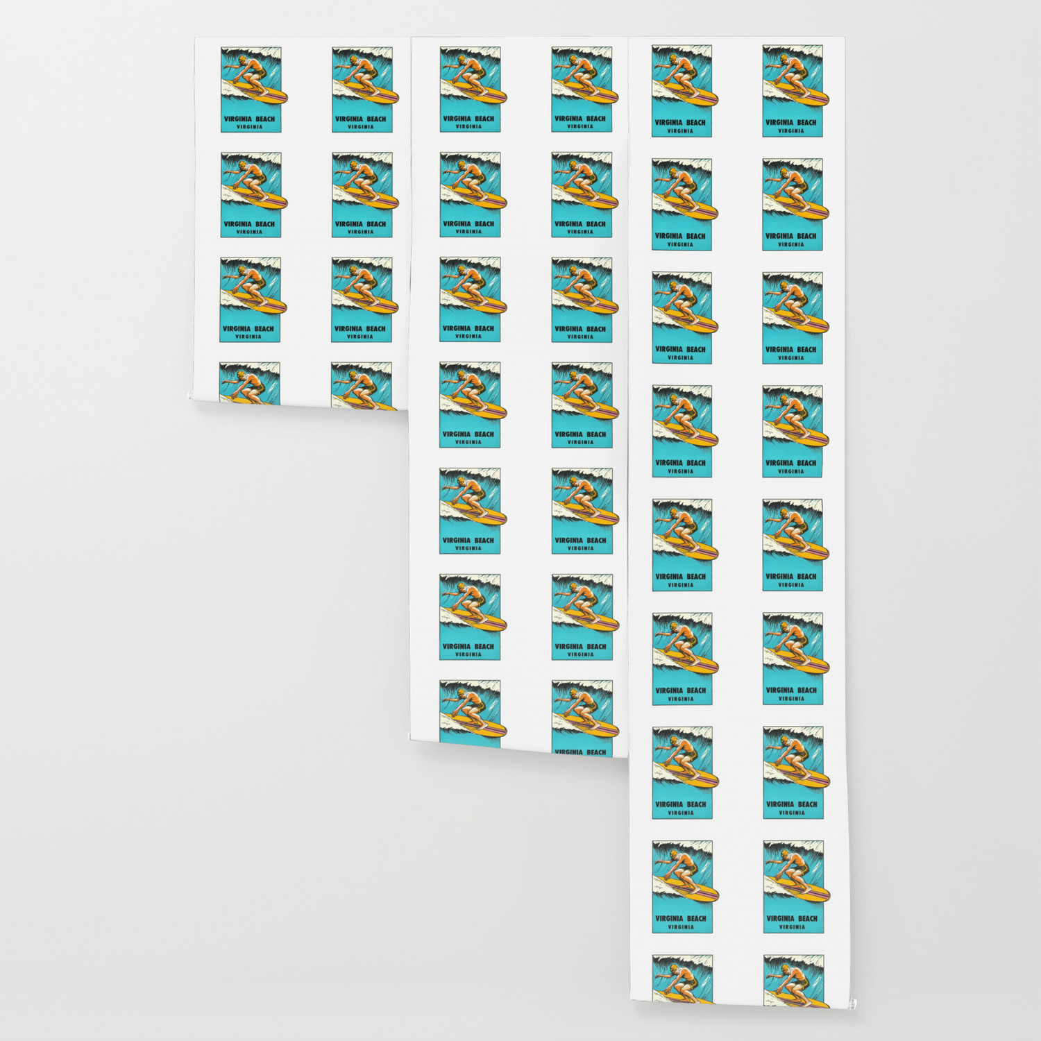 Virginia Beach Retro Vintage Surfer Wallpaper By Designandart