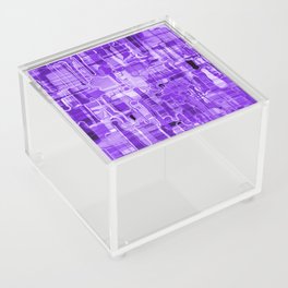 Modern Abstract Digital Paint Strokes in Grape Purple Acrylic Box
