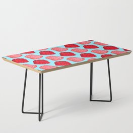 Red & Pink Jello Pattern - Blue Coffee Table