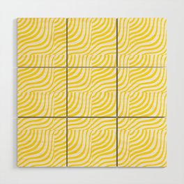 Modern Yellow Stripes Shells Wood Wall Art