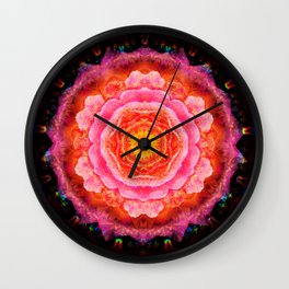 Mystical Rose Mandala Wall Clock