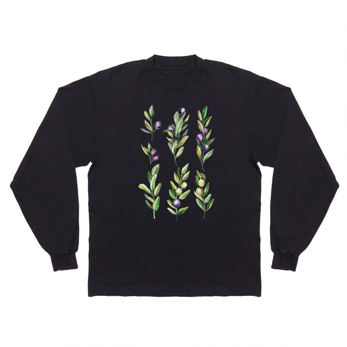 Scattered Olive Branches Long Sleeve T Shirt