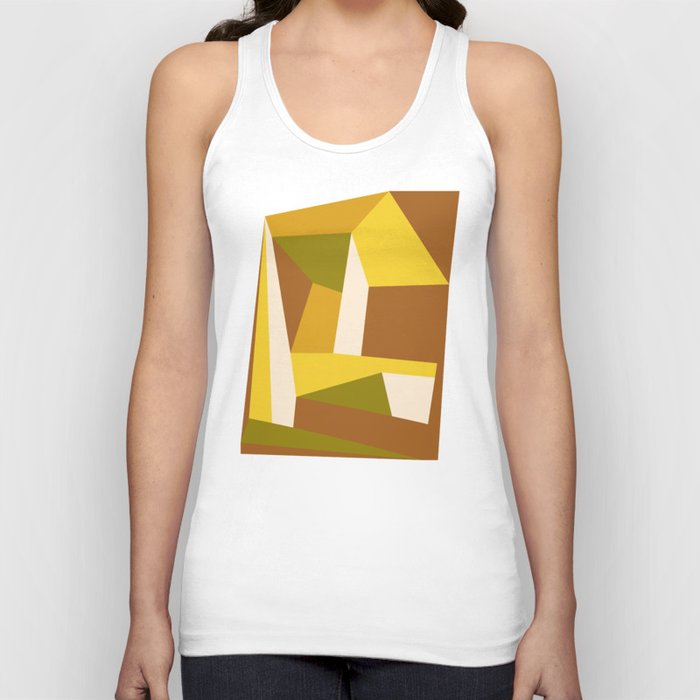 Retro Abstraction | 70s Brown and Mustard Tank Top
