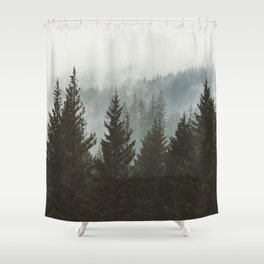 Forest Fog Mountain IV - Wanderlust Nature Photography Shower Curtain
