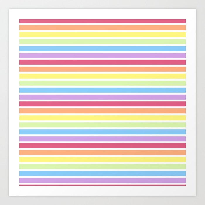 Lite Rainbow Stripes Art Print