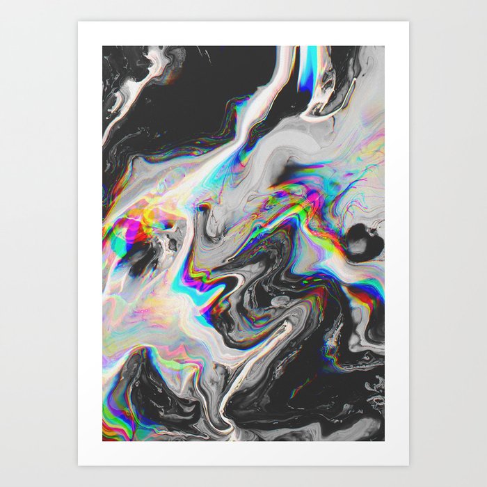 CONFUSION IN HER EYES THAT SAYS IT ALL Kunstdrucke | Graphic-design, Abstrakt, Digital, Oil, Muster, Black-and-white, Störung, Farbe, Colorful, Iridescent