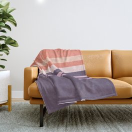 Taina - Purple Retro Stripes Colourful Art Design  Throw Blanket