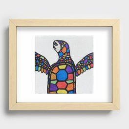 Gemstone Sea Turtle ~ original painting Recessed Framed Print