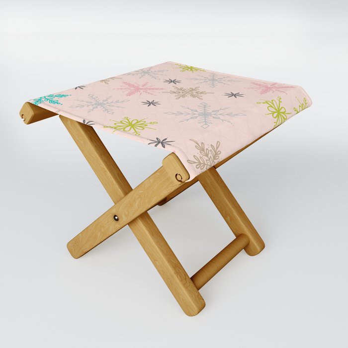 Pink Colorful Snow Folding Stool