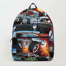 Car Madness! Muscle Cars and Hot Rods Cartoon Backpack | Hotrod, Musclecar, Car, Hotrods, Customcars, Automotive, Drawing, Dragster, Hotcar, Musclecars 