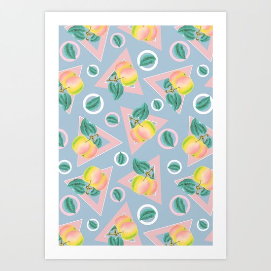 Geometric and Apple Pattern Art Print