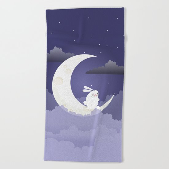 MOON BUNNY Beach Towel