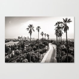 Los Angeles Black and White Canvas Print