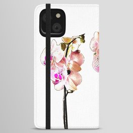 Fresh Flowers - Pink Phalaenopsis Orchids Art iPhone Wallet Case
