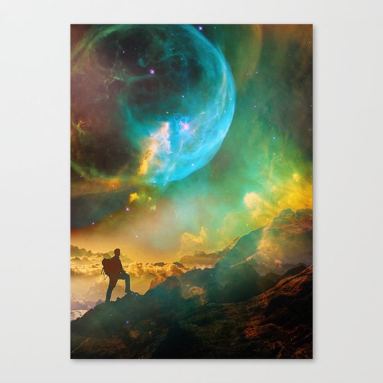 Vibrant Space Hiker Canvas Print