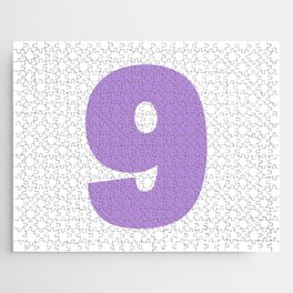 9 (Lavender & White Number) Jigsaw Puzzle