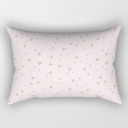 Hand drawn vintage stars - light pink blush and brown Rectangular Pillow