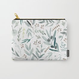Botanical Eucalyptus Leaves Pattern Carry-All Pouch