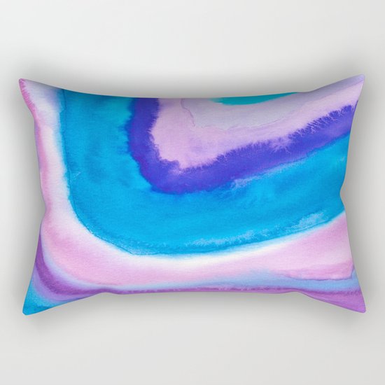 AGATE Inspired Watercolor Abstract 11 Rectangular Pillow