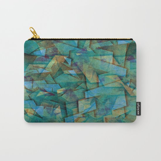 Fragments In blue - Abstract, fragmented art in blue Carry-All Pouch