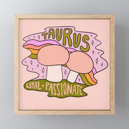Taurus Mushroom Framed Mini Art Print