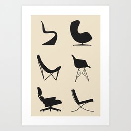 Iconic Chairs Abstract Art Print