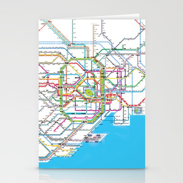 Tokyo Subway map Stationery Cards