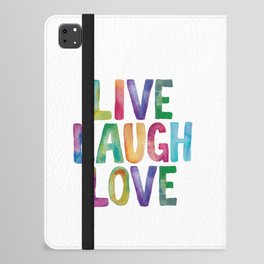 Live Laugh Love in Rainbow Watercolors iPad Folio Case