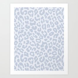 Leopard Print Blue Art Print