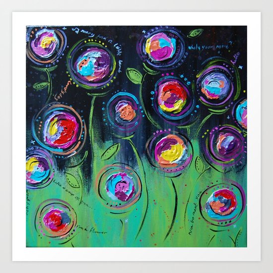 The Flowers Talk At Night Art Print