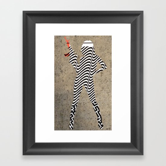 PowerWoman - Streifenhörnchen StreetFighter Framed Art Print