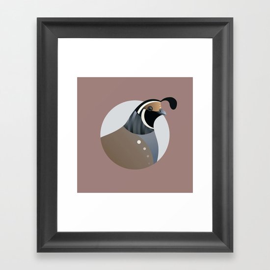 Q is for Quail Framed Art Print