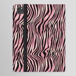 Pink Black Zebra Stripes Pattern iPad Folio Case