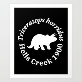 Triceratops scientific logo badge Art Print