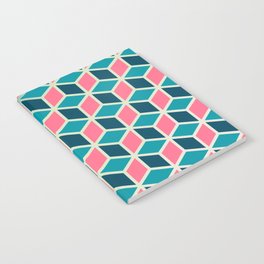 Blue and Pink Isometric Cubes Notebook