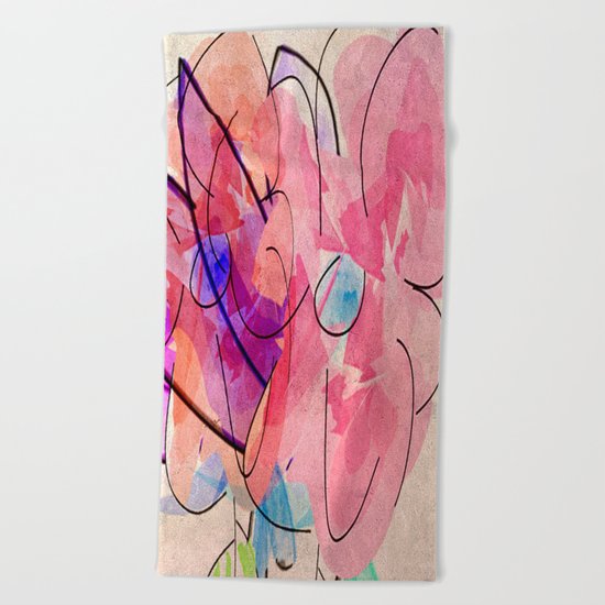 little digital bouquet Beach Towel