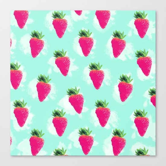 Watercolor Strawberry Canvas Print
