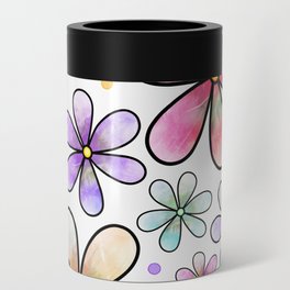 Doodle Daisy Flower Pattern 11 Can Cooler