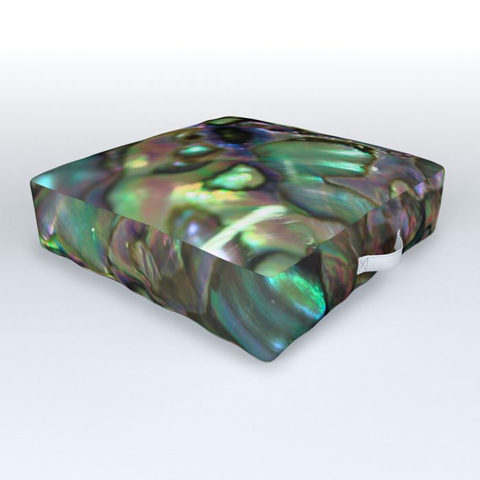 Oil Slick Abalone Mother Of Pearl Outdoor Floor Cushion