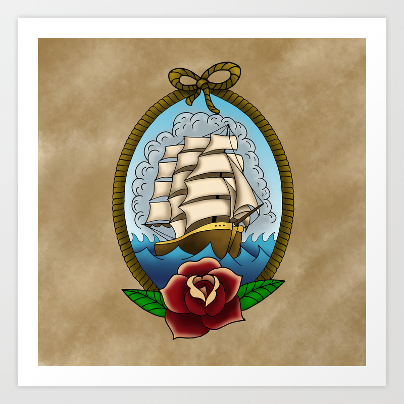 Smooth Seas Don T Make Good Sailors Art Print By Noellieraviollie Society6