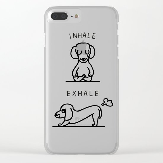 Inhale Exhale Dachshund Clear iPhone Case