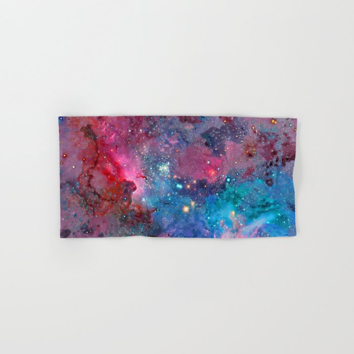Colorful Cosmos | Magenta-Pink & Cyan Hand & Bath Towel