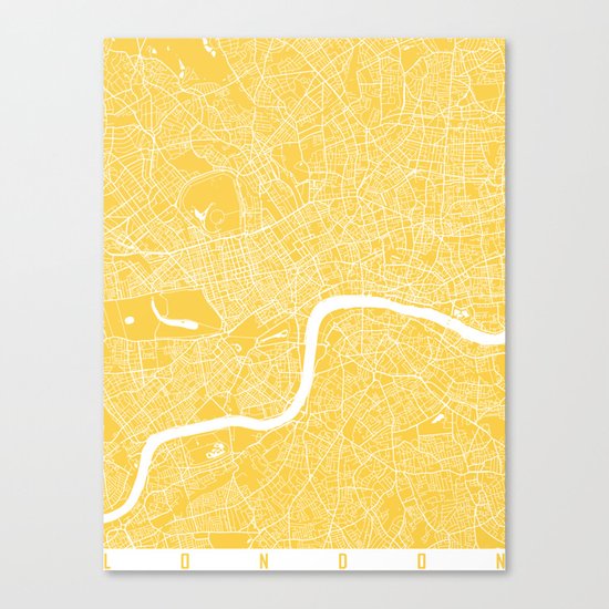 London map yellow Canvas Print