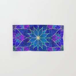 Lotus 2 - blue and purple Hand & Bath Towel