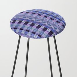 Violet Check Pattern Counter Stool