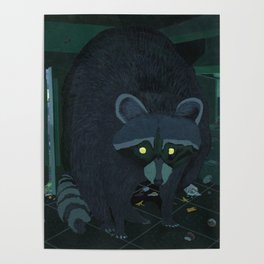 Radioactive Raccoon Poster
