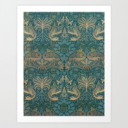 William Morris Peacock And Dragon Art Print